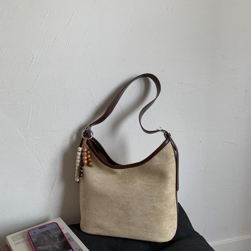 

Модная Стильная и Ретро Одноплечевая Сумка-ведро Кроссбоди Maillard хаки/кофейный