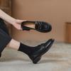 Black small leather shoes women's British style one-pedal loafers 2025 new popular spring and autumn flats French single shoes