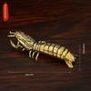 Brass Mantis Shrimp Collectible Figurine Desktop Ornament Solid Metal Marine Animal Decor for Home Desk Housewarming Gift