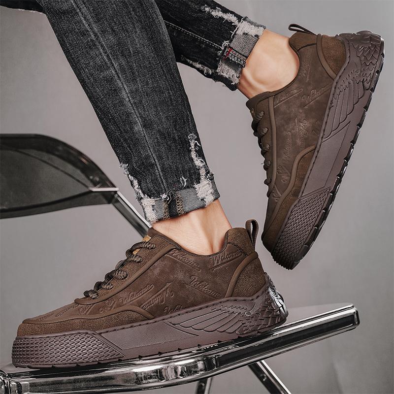 D Autumn and Winter New Street Fashion Retro Youth Sports and Leisure Men's Shoes Board Shoes, Black
