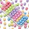 10pcs/lot 16mm UV Color Plaid Acrylic Beads Round Spacer Loose Beads For Jewelry Making DIY Earring Bracelet Crafts Accessories