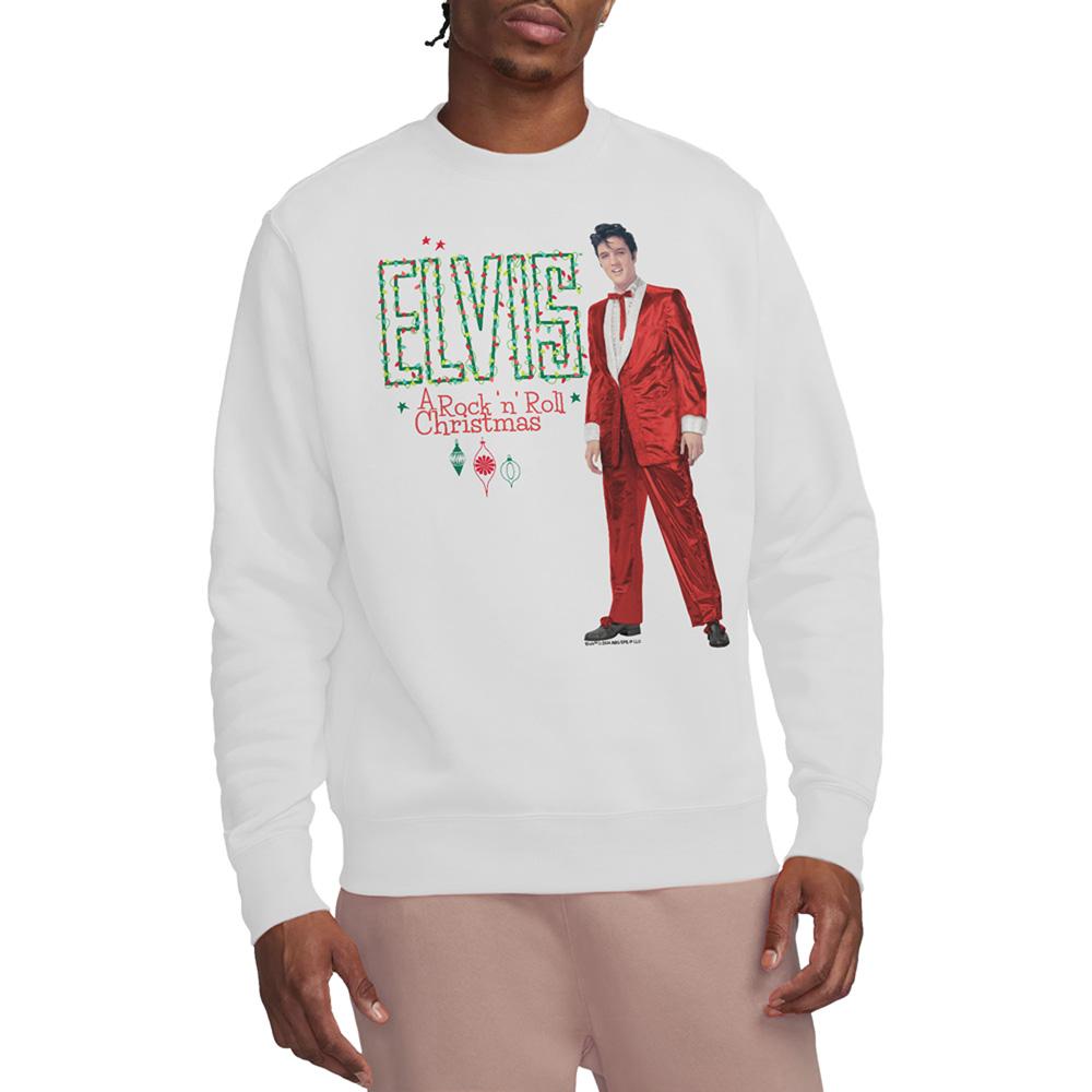 Elvis Presley Unisex Adult Holiday Lights Sweatshirt