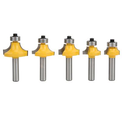 5 Pcs Router Bit 8mm Schaft Oberfläche Lackiert Legierung Runde R Ecke Trimmen Router Bit