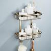 Lavatory Rack with Wire Baskets Brushed Wall Storage Basket SpaceSaving WallFixed Shower