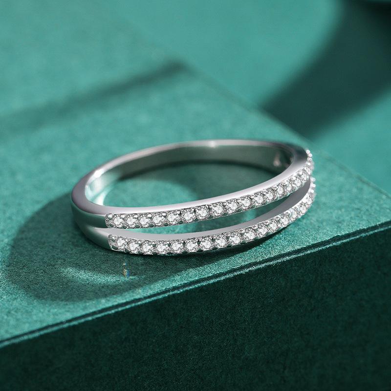 Tancise Classic 925 Sterling Silver  Zircon Ring Ladies Jewelry Wedding Promise Party Gift