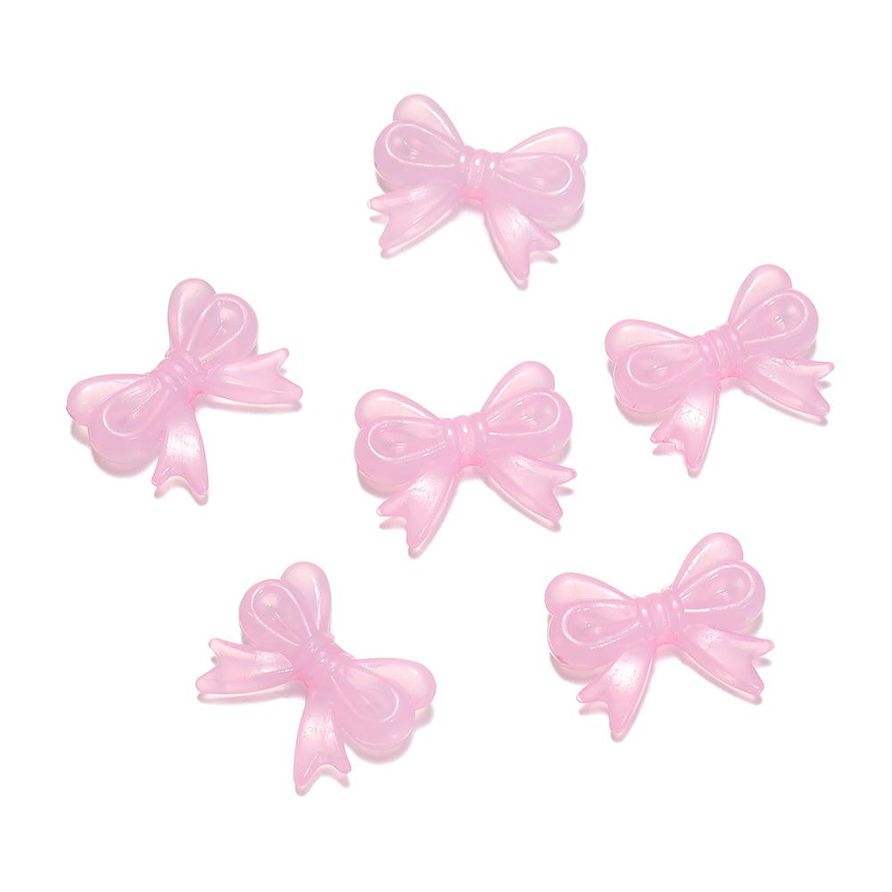 30Pcs/Lot 14x18mm Bowknot Transparent Bow Spacer Beads Earrings Making Charm Pendants for Necklace Jewelry Making Accessories