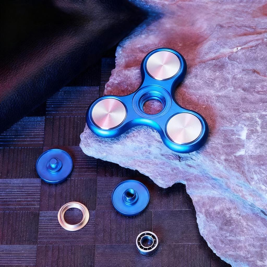 Fingertip Gyro Leaker Aluminum Alloy Finger Gyro Stainless Steel Big Three Magical Decompression Spinning Toy