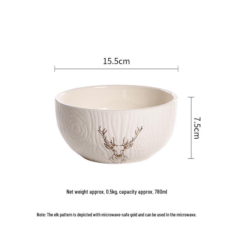 

OMK European Ceramic Dinner Plate Set - Creative Christmas Design for Steak and Pasta