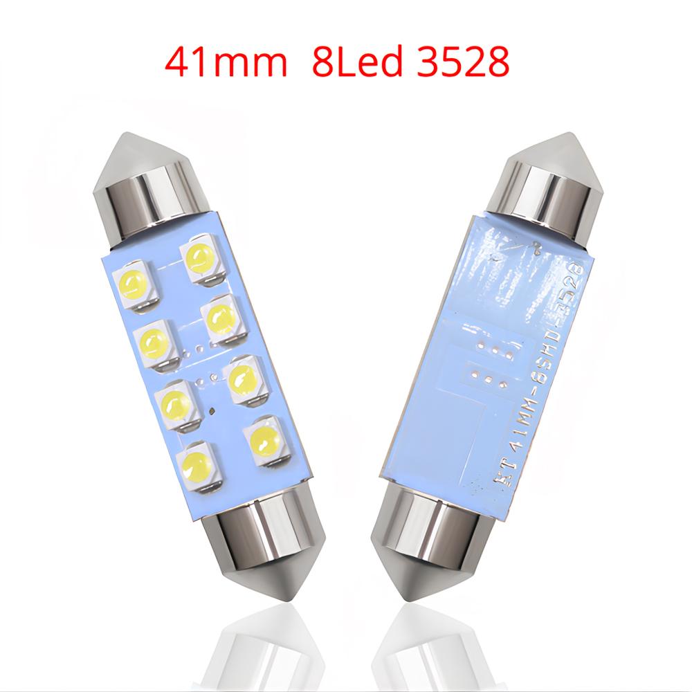 2pcs Interior Reading Light T10 31mm 39mm 41mm DC12V White 8SMD Door Dual Pointed Tail Trunk Lamp Dome Cars Waterproof Fog