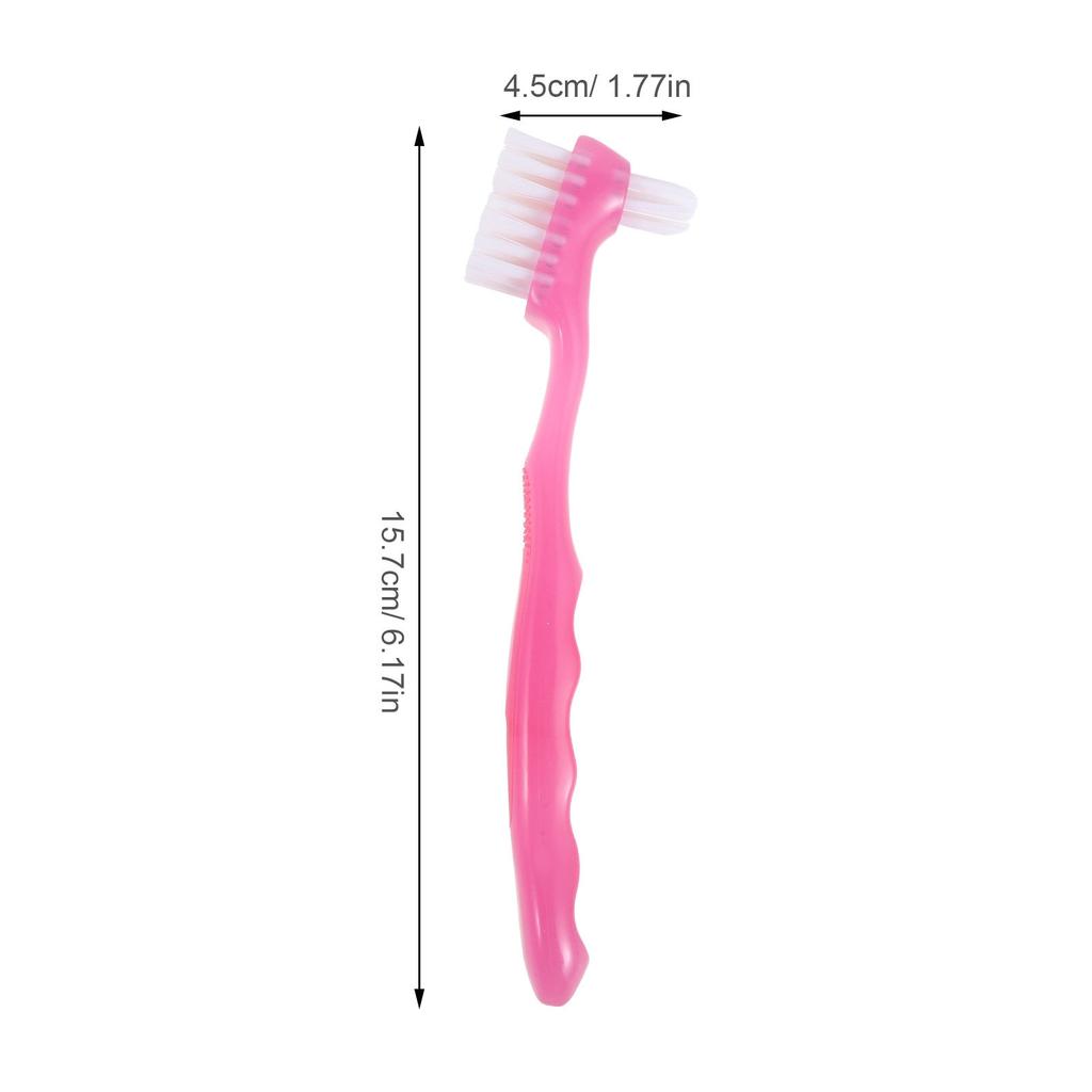 6Pcs Denture Toothbrush for False Teeth Dual-Ended Soft Bristles Ergonomic Handle Elderly Dental Care Deep Clean Oral Cleaning