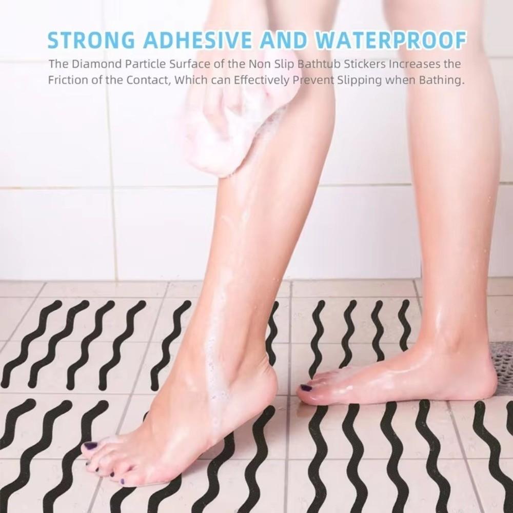 6/12pcs Adhesive Anti-Slip Strips Transparent Bathtub Safety Strips for Floor