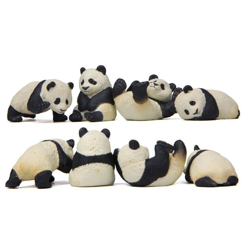 4Pcs Mini Panda Resin Ornaments Cartoon Black And White Panda Decoration Ornaments DIY Micro Landscape Garden Decoration Dolls