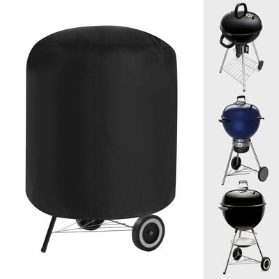 Housse de Barbecue Imperméable Ronde Housse de Protection Robuste pour Barbecue Extérieur Camping Barbecue Charbon Foyer Poêle