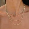 Yori Geometric 18K Gold Plated 3mm Snake Chain Layer Necklace Gift Stainless Steel Triple Layer Snake Chain Necklace For Women