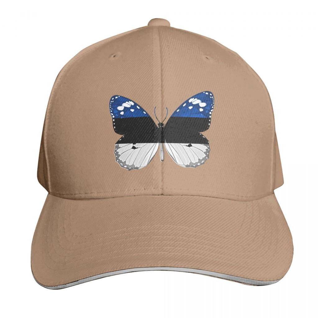 Butterfly Flag Of Estonia  Gift For EstoniaEstonia flagButterfly Baseball Cap Unisex Women Casual Summer Sport Sun Cap