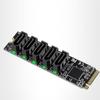 M.2 Nvme Pci-E Pcie X4 X8 X16 To 5 Port 3.0 Sata Adapter Card Riser Iii Asm1166 6Gb/S Chassis Server Pc Computer Expansion