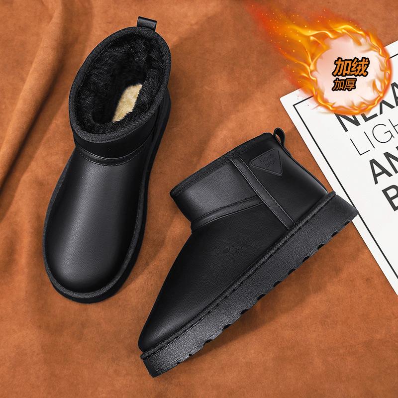 Unisex Short Snow Boots Men Women Winter Warm Faux Fur Lined Ankle Booties Non‑Slip Rubber Sole Casual Winter Shoes