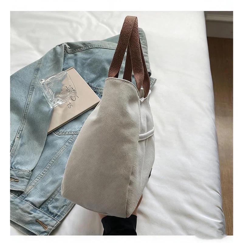Retro Canvas Tote Bag Women's Handheld Commuter Bag Simple Casual Canvas Purse Durable Canvas Bag Perfect For Work And Daily Use