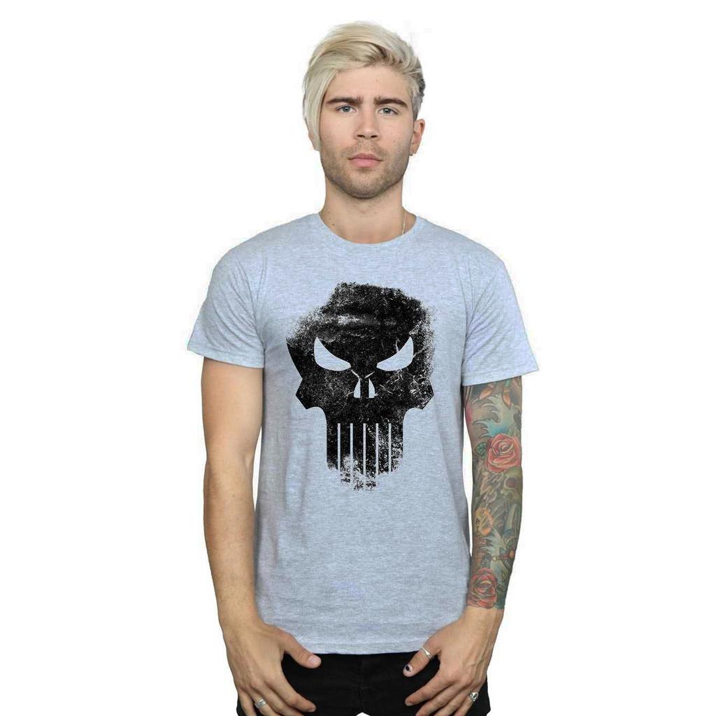 Marvel Mens The Punisher Distrressed Skull T-Shirt