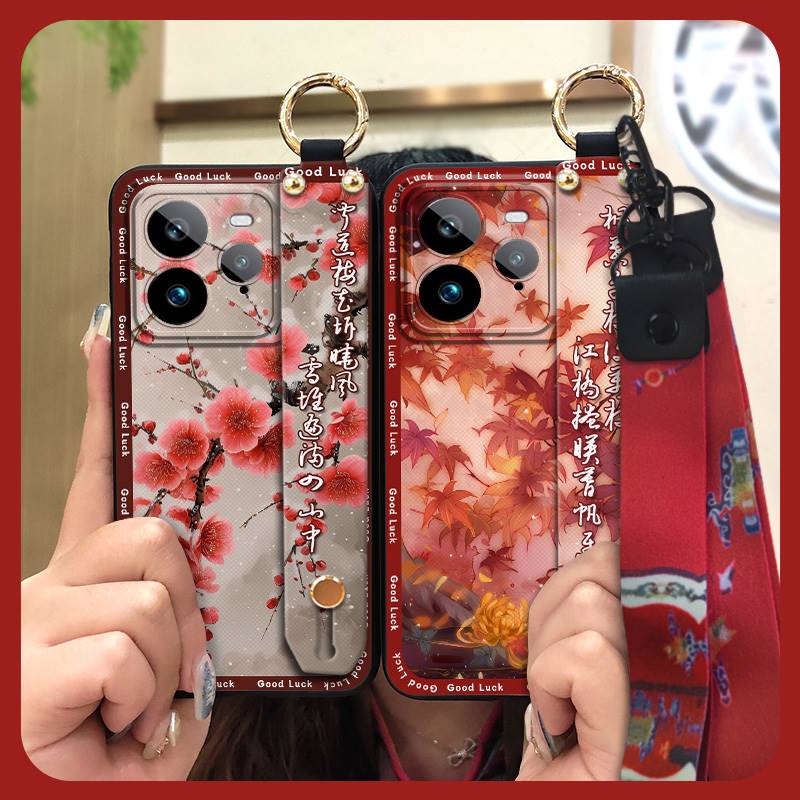 Phone Holder Ring Phone Case For Realme GT7 Pro Durable Lanyard Wristband Soft case For Mom Anti-dust Shockproof Fashion