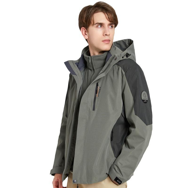 Autumn and Winter Style Jacket, Windproof and Waterproof Jacket, Three-in-one Removable Gold Mink Velvet Liner, Warm Mountaineering Jacket