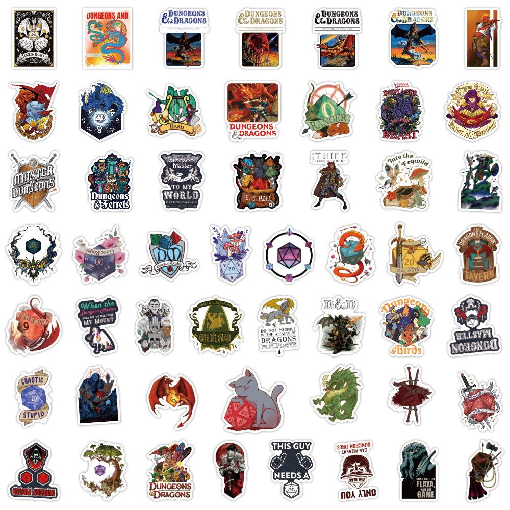 100 Photos of Dragons and Dungeons OL Graffiti Stickers Notebook Car Suitcase Water Cup Waterproof Stickers