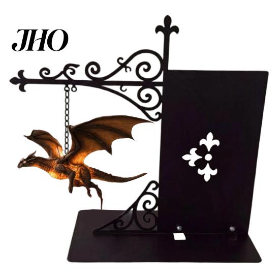 Einzigartiges Urlaubs-Souvenir Magische Fliegende Drachen Bücherregal-Lampe, Warmes Hängendes Nachtlicht, Fantasy-Skulptur mit Ständer Lese-Ecke Dekoration, Geschenk