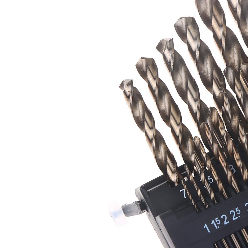 13/19/25Pcs Hss M35 Cobalt High Speed Steel Twist Drill Bit Tool Set Of Drills Accessories For Metal Stainless Steel Drilling