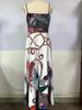 2025 New European & American Floral Lace-Up Spaghetti Strap Long Dress