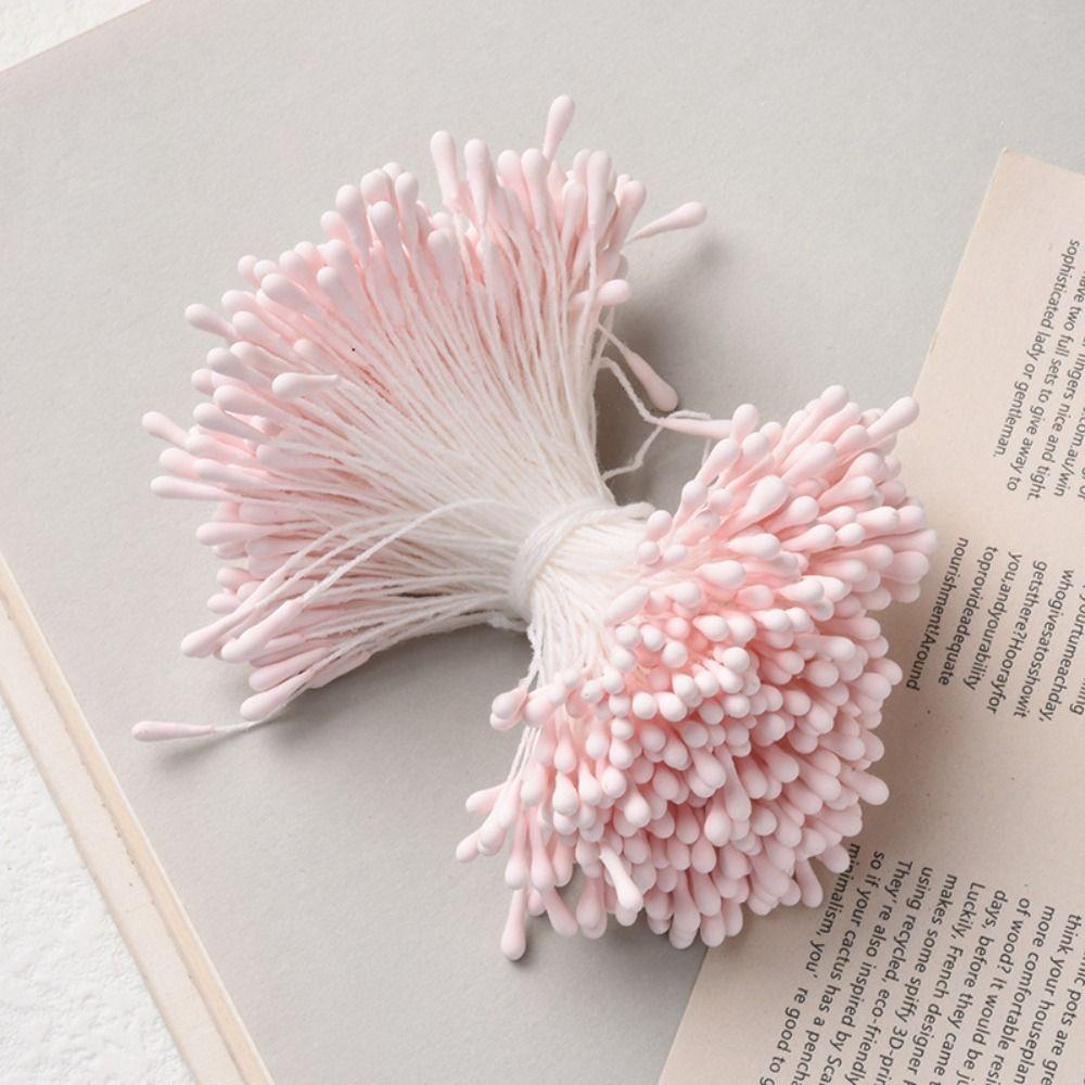 400pcs/lot Random Mixed Double Heads DIY Artificial Mini Pearl Flower Stamen Pistil Floral Stamen For Wedding Decoration DIY