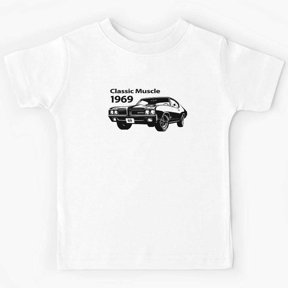 CLASSIC 1969 GTO MUSCLE CARS, SILHOUETTE, AMERICAN SPORTS CARS Kids T-Shirt 140