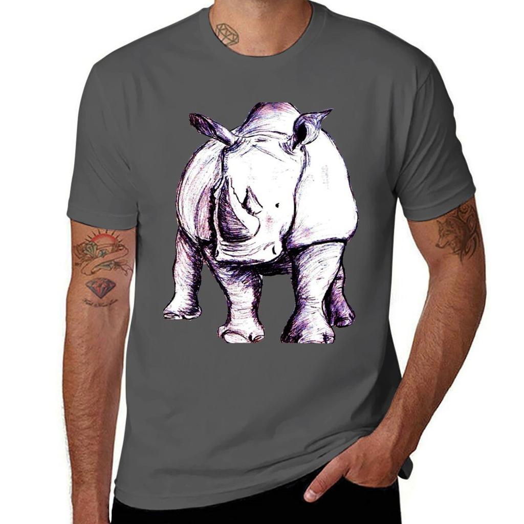 Rhino (Colour) Tshirt Casual Soft Cotton Short Sleeve Tee
