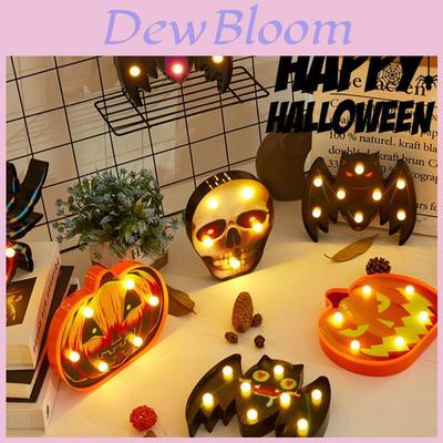 Colorful Halloween Decoration Led Lights Lantern With Bat Skull Pumpkin And Spider Designs
