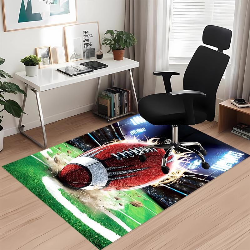 American football Printed Carpet, for Office Chair Living Room Bedroom Kitchen Room Decor Gifts.