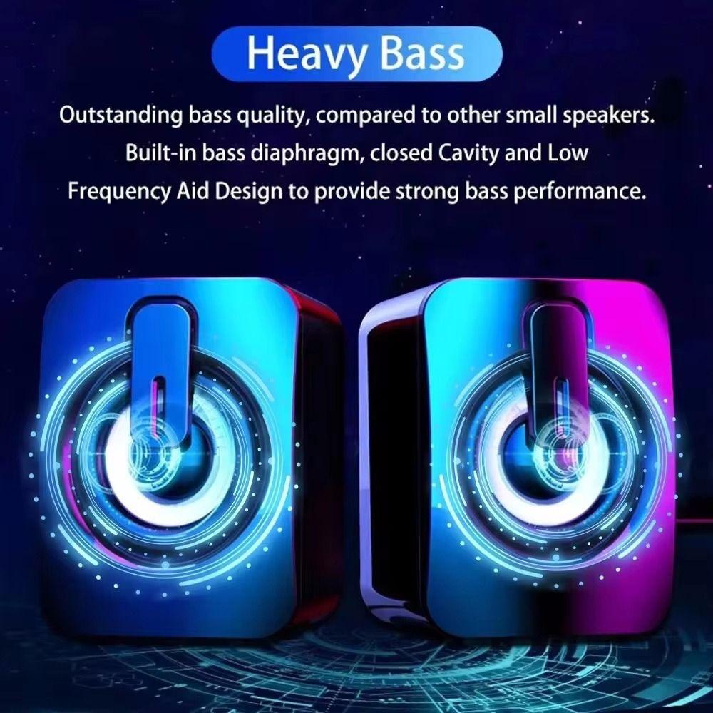 Volume Control Computer Speakers Stereo Sound PC Sound Box NEW RGB Subwoofer  Home Office
