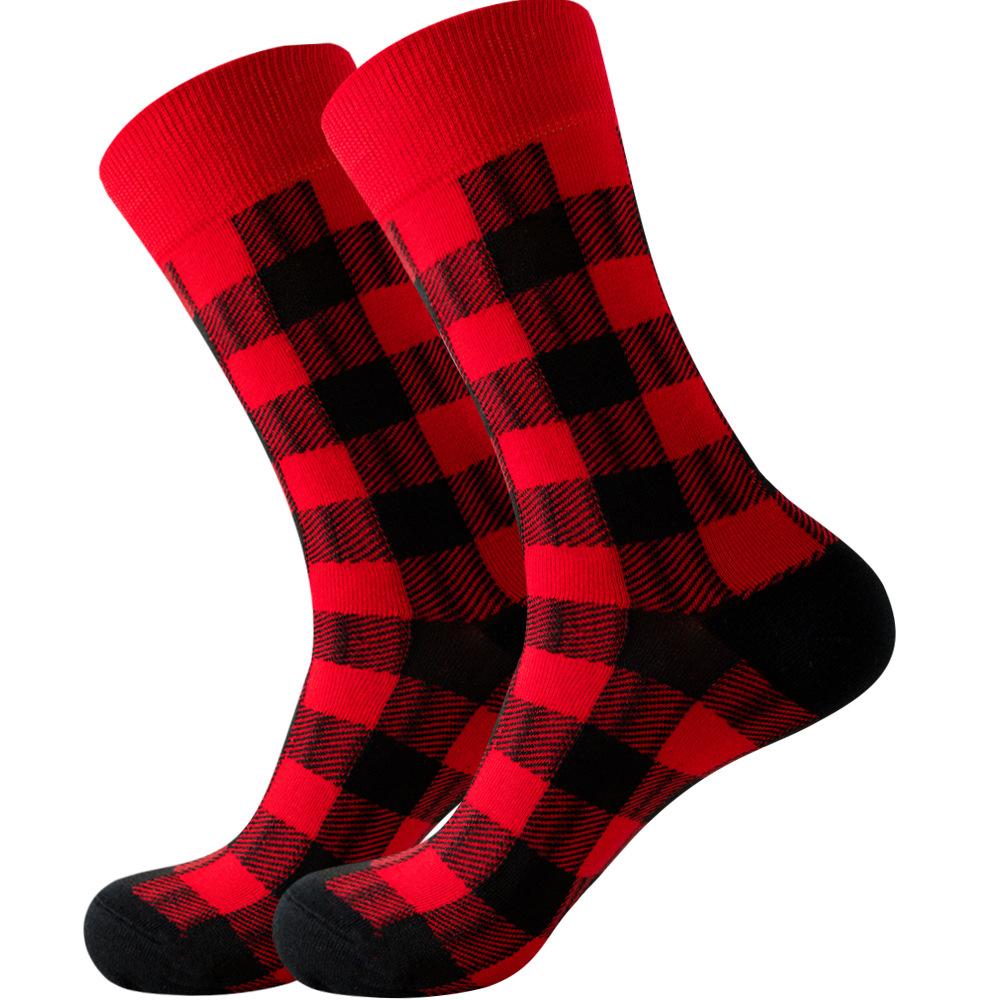 Socks Men's Latest Design Middle Tube Socks Autumn Socks Quality Business Geometric Lattice Colorful Mens Cotton Socks