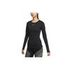 (WMNS) Nike Solid Color Round Neck Slim Fit Long Sleeves Black Gym Clothes Women's DD0594-010