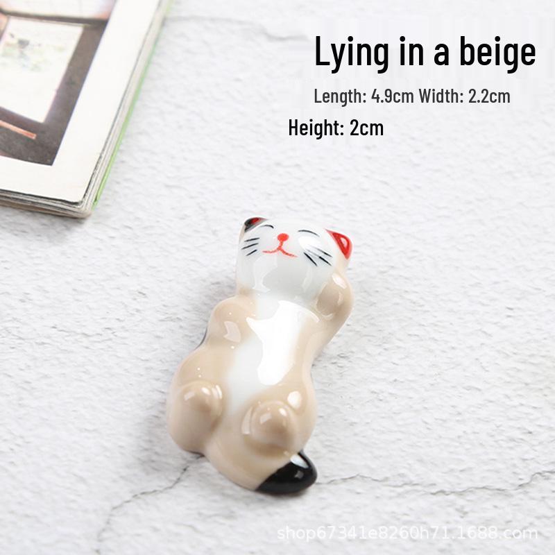Creative Ceramic Kitten Brush & Chopstick Holder: Multifunctional Animal Calligraphy Pen Rest & Paperweight
