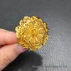 Dubai 24k Gold Filigree Flower Ring - Women's Wedding Jewelry for Global Elegance