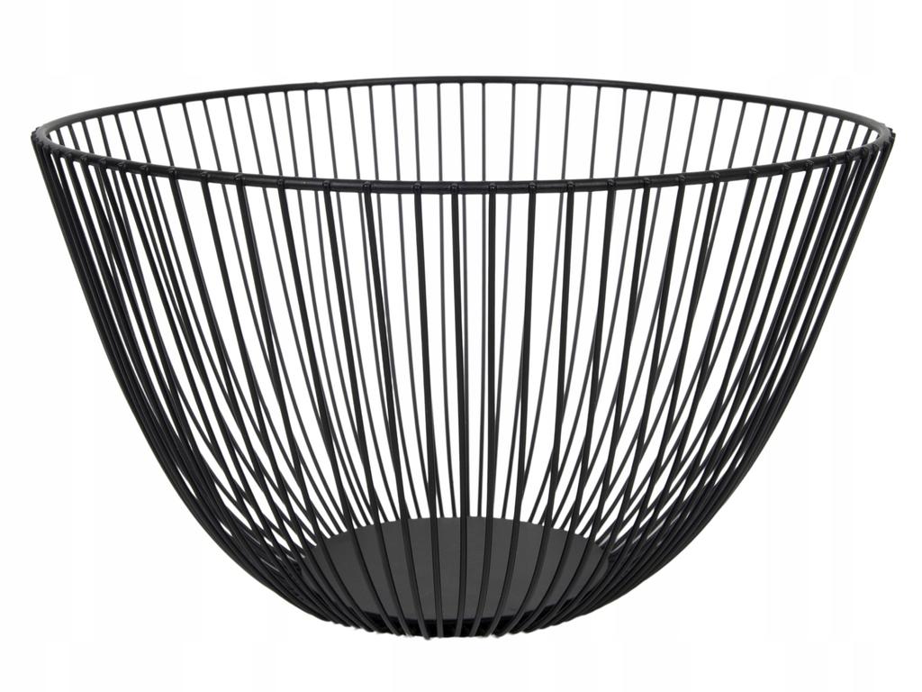 BOWL METAL BASKET 26.5 cm ROUND BLACK WIRE FOR FRUIT AND VEGETABLES LOFT