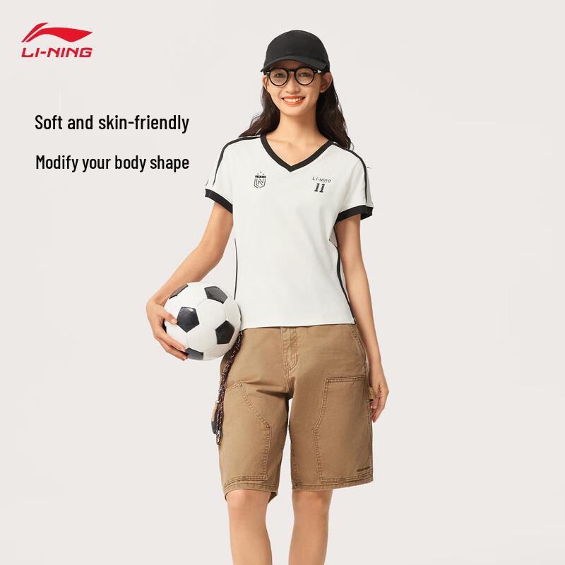 Li-Ning Women s V-Neck Slim-Fit Short Sleeve T-Shirt S