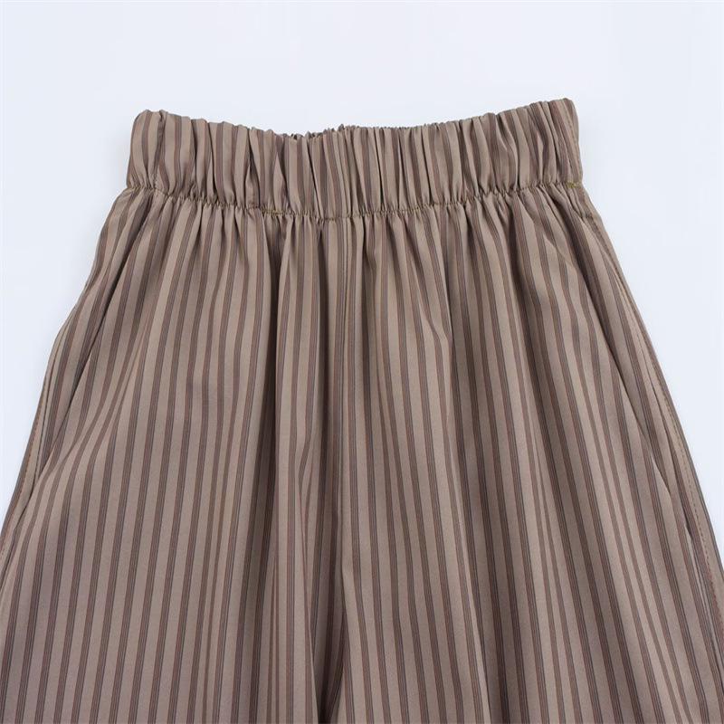 Women's Striped Asymmetrical Shirt & Pajama Pants Set