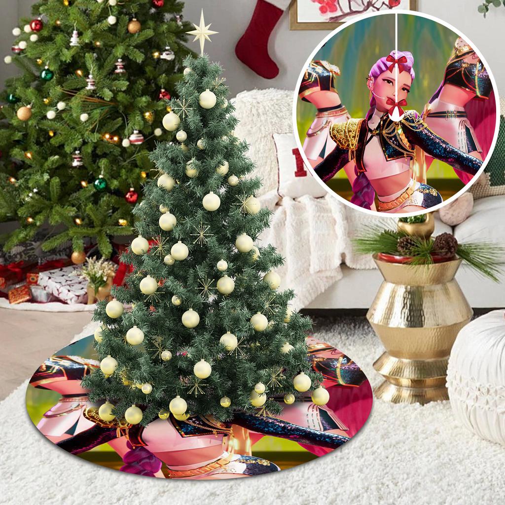 Christmas Tree Skirt Decoration For Home Xmas Tree Decorations Skirt Ornament Festive Holiday Party Decorations Indoor Outdoor 90cm