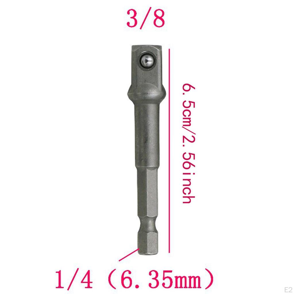 5 Socket Adapter Set, Drill Adapters, 1/4" Hex Shank for Power Tools