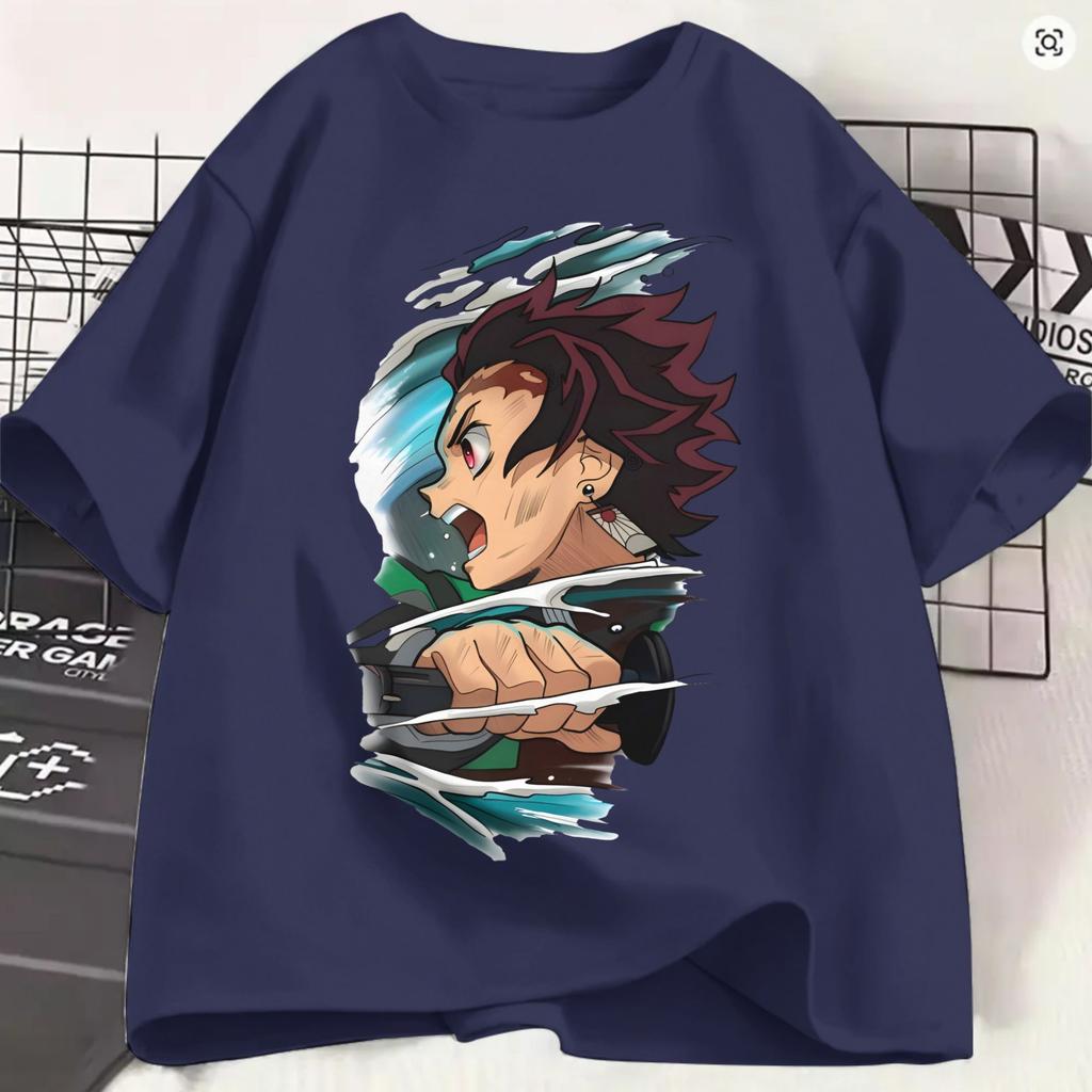 Unisex Kamado Tanjiro T Shirts Demon Slayered Pure Cotton Clothes Funny Short Sleeve Crewneck Tee Shirt Adult Tshirts