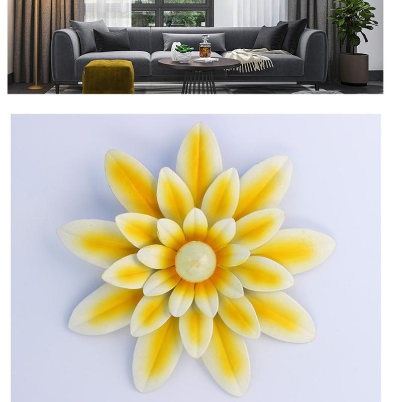 652F Rostbeständige Metall-Wandkunst Mehrfarbige Eisen-Sonnenblumen Hängendes Ornament mit Leuchtenden Perlen im Dunkeln Für die Raumgestaltung