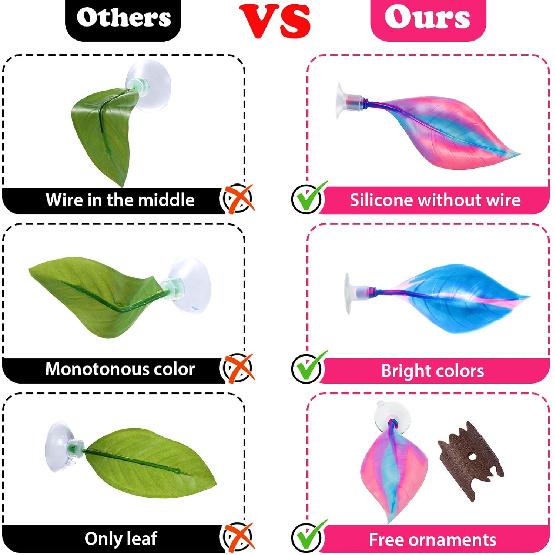 WILLBOND 2 Pcs Blue Pink Silicone Betta Fish Bed Leaf Hammock Betta Fish Tank Accessories Decorations for Aquarium Ornaments, Practical Resting Spot,