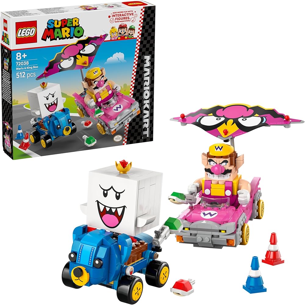 

LEGO Super Mario Wario and King Boo Building Blocks Toy for Kids Ages 8-10, Compatible with Mario Kart Game