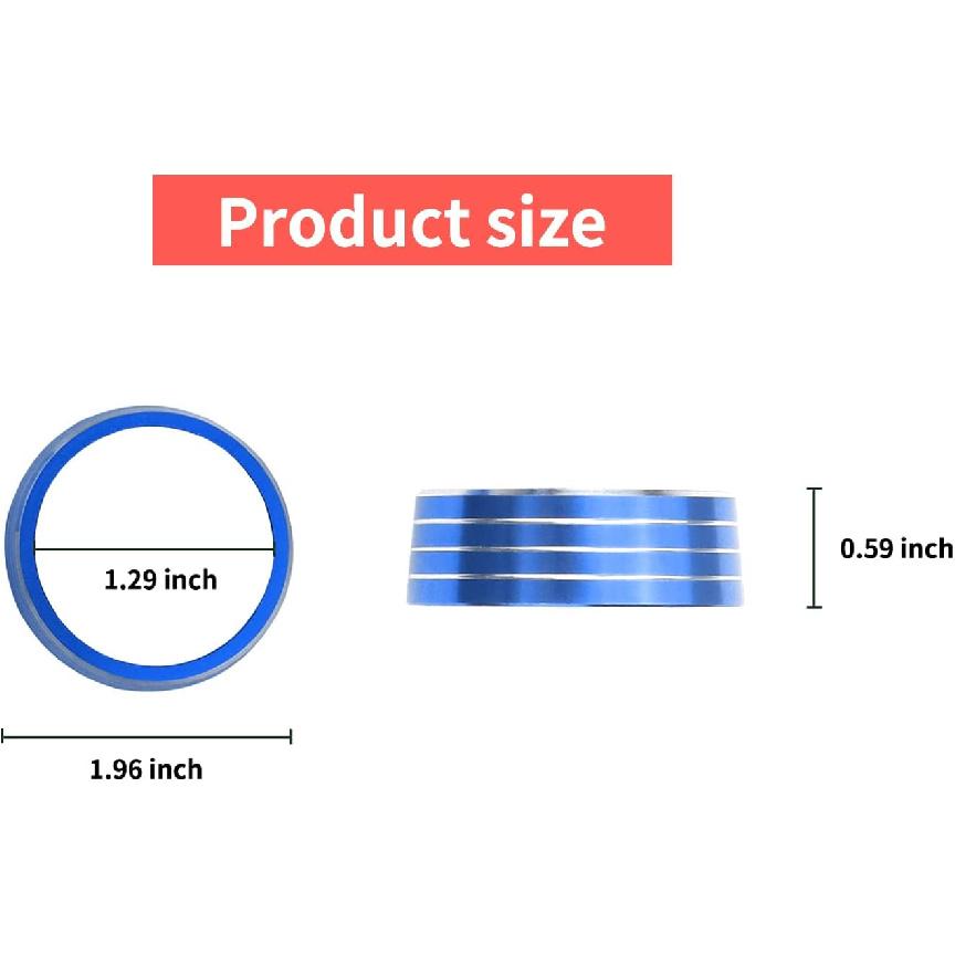 1× Blue Headlights Switch Button Knob Cover for Dodge RAM 2018-2025 Aluminum Alloy Ring Trim Decoration Accessories