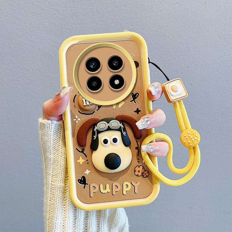 KEYSION Shockproof Case for Realme 13 Pro 5G with Lanyard Silicone Cute 3D Cartoon Doll Phone Cover for Realme 13 Pro+ 5G